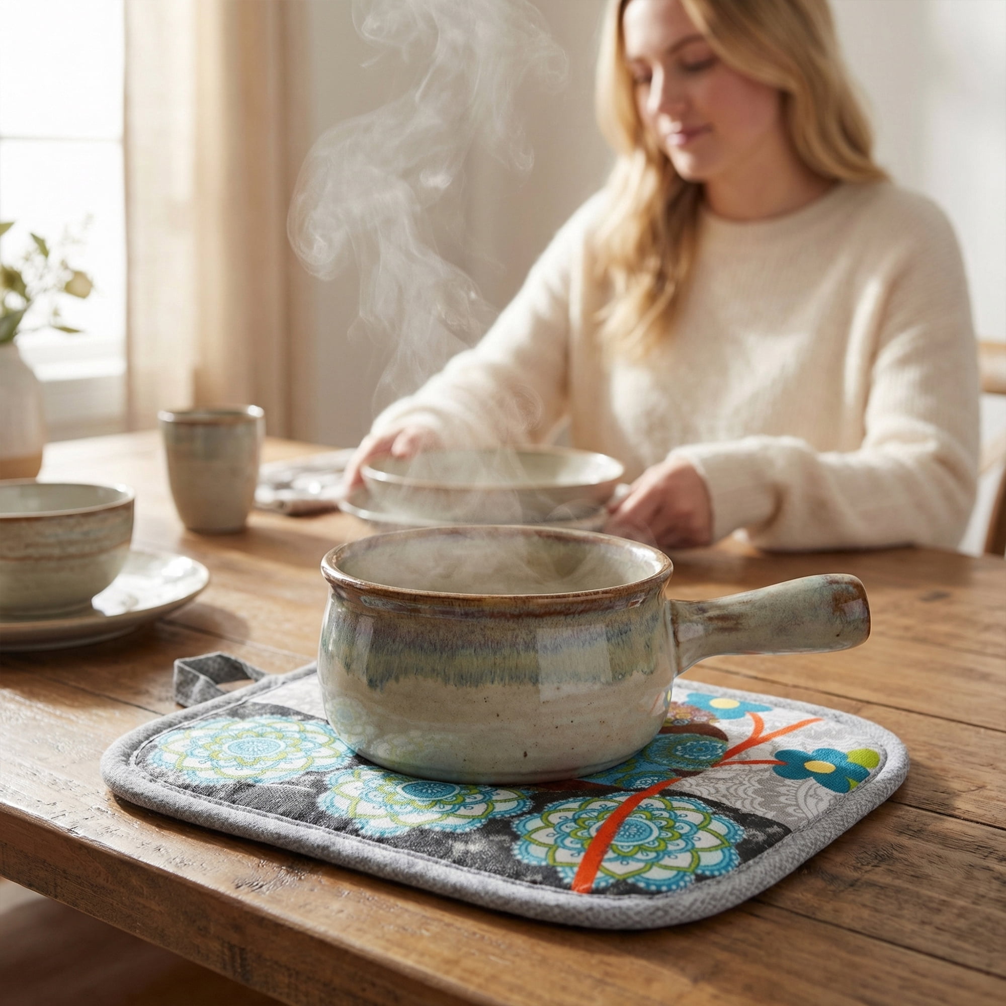 Unique Bargains 2 Pcs Pot Holders, Heat Resistant Trivets for Baking Little owl 6.5"x7.9"