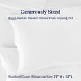 thumbnail image 5 of California Design Den 600 Thread Count Standard Pillow Cases, Set of 2 100% Cotton Sateen, Fits all Standard or Queen Pillows, Bright White, 5 of 8