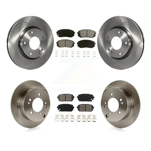 Transit Auto Front Rear Disc Brake Rotors and Semi-Metallic Pads Kit for Car 2010-2012 Kia Rondo K8S-101173