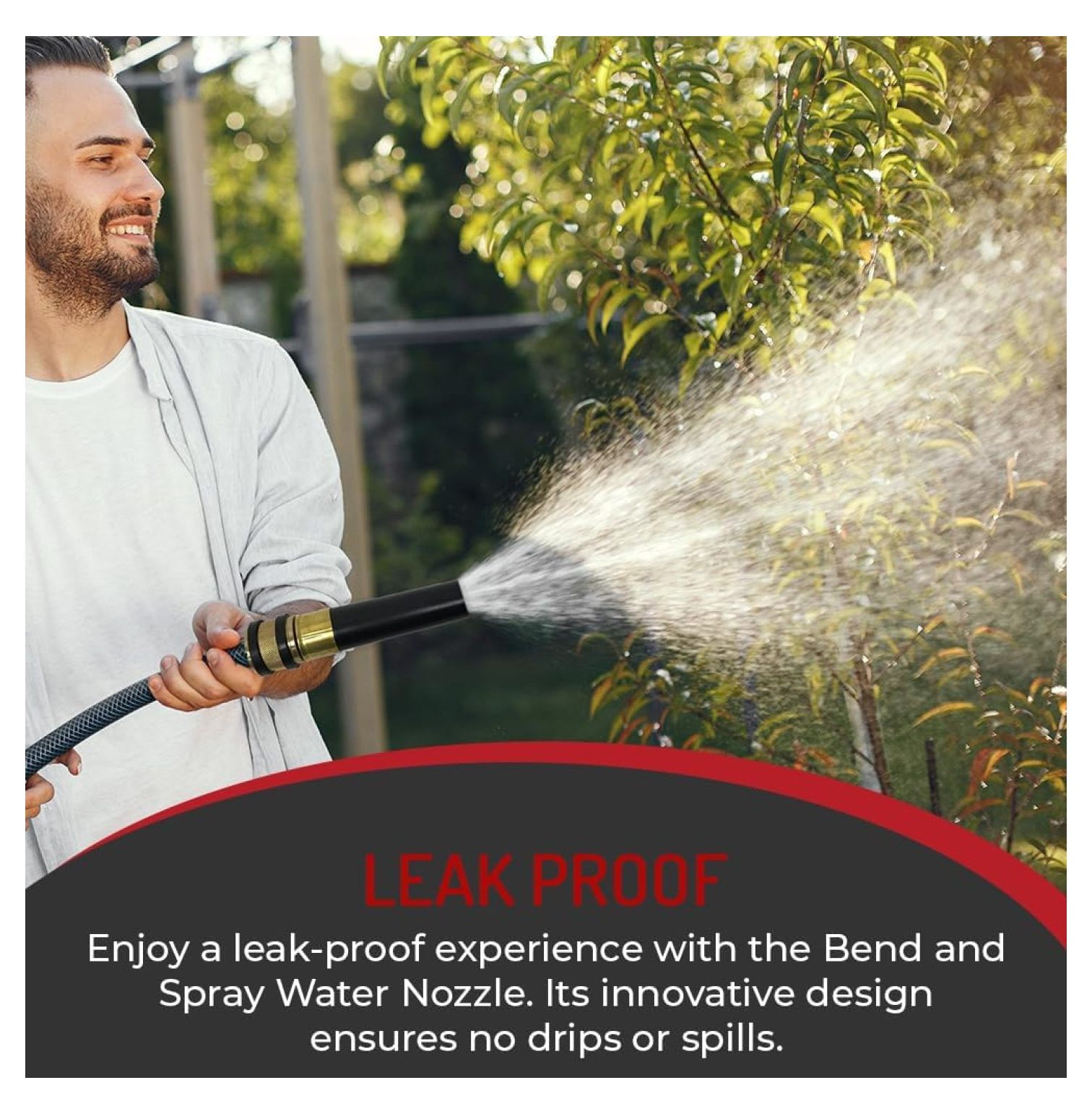 Hi-Tech Adjustable Bend & Spray Water Hose Nozzle – Heavy-Duty, Leak-Proof Nozzles for Car Washing and Lawn Care (4 Pack)