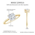 thumbnail image 5 of Rosec Jewels Certified Moissanite Cushion Cut Engagement Ring - 8 mm - 3 Ct Moissanite Ring - D-VS1 Quality Certified, 18K Yellow Gold, US 9.50, 5 of 8