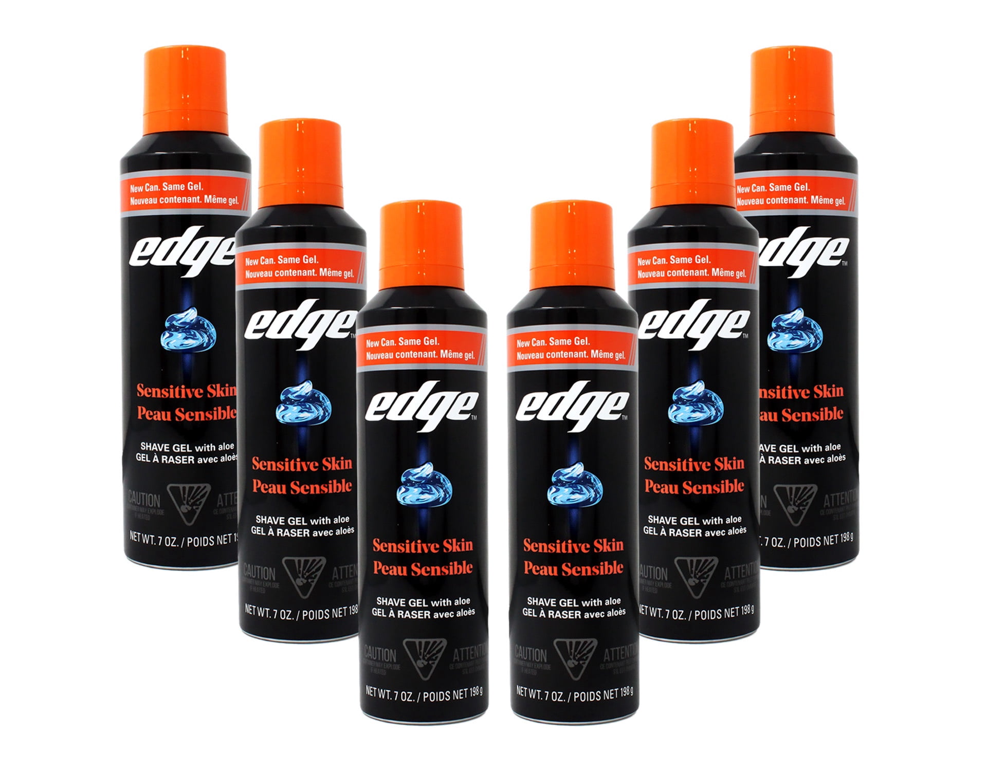 Edge Sensitive Skin Shave Gel for Men, 7 Ounce (Pack of 5