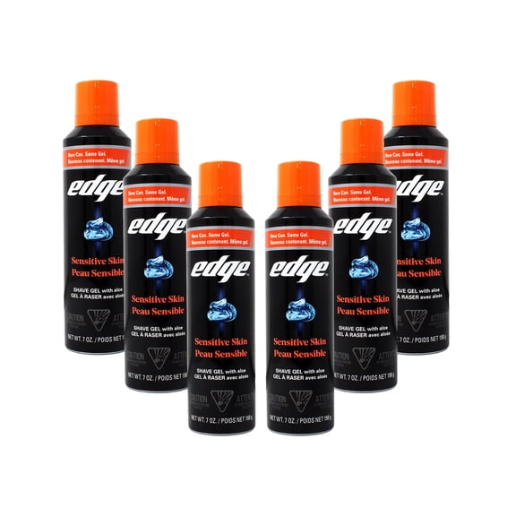 Edge Sensitive Skin Shave Gel for Men, 7 Ounce (Pack of 6)