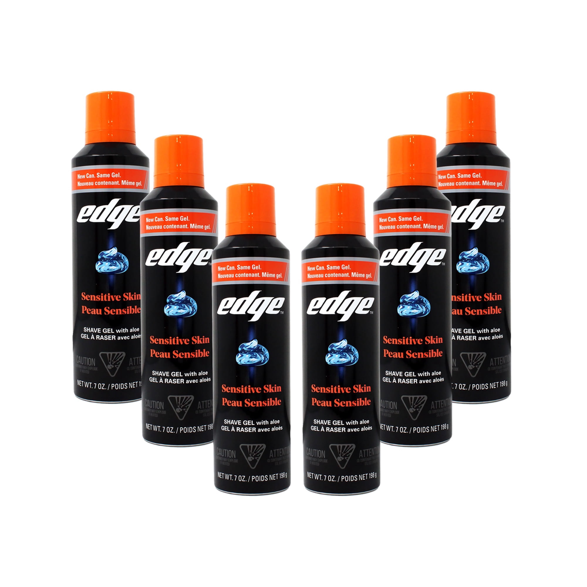 Edge Sensitive Skin Shave Gel for Men, 7 Ounce (Pack of 6)