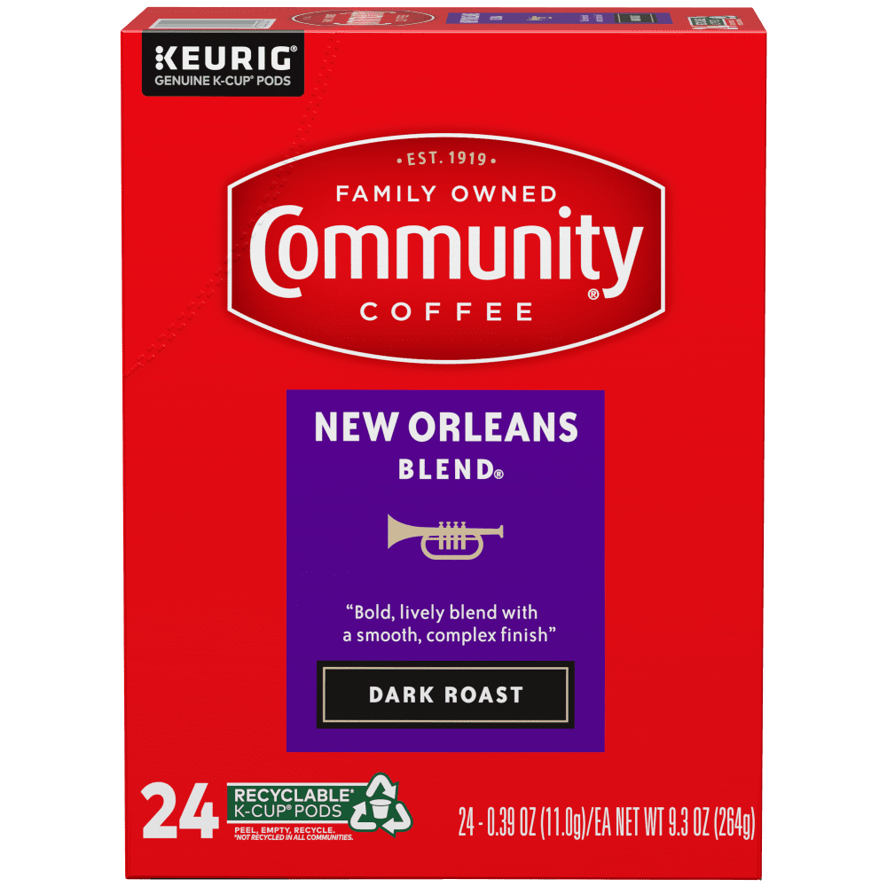 Community Coffee New Orleans Blend® Dark Roast Single Serve Keurig K-Cup Pods 24 ct Box