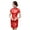 Red, variant on Women Summer Cheongsam - Stand Collar Plum Blossom Print Short Sleeves Split Hem Qipao Slim Fit Retro Chinese Style Dress