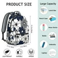 thumbnail image 6 of Blue Pioneer Flower Backpack for School,Cute School Bag,Schoolbag with Adjustable Shoulder Straps & Padded Back,15.3"x11"x7.1".﻿, 6 of 6