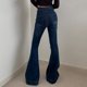 thumbnail image 5 of Gibobby Jeans mujer cintura alta Pantalones vaqueros acampanados clásicos de talle para mujer(Azul oscuro,M), 5 of 5
