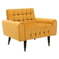 thumbnail image 2 of SAFAVIEH Amaris Mid-Century Modern Tufted Accent Chair, Marigold/Black, 2 of 11