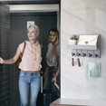 thumbnail image 3 of czcpp-Decorative Key and Mail Holder for Wall - Modern Key Hooks with Shelf and Mail Organizer Wall Mount for Frmhouse House Decor - Stylish Apartment Essentials (Light Gray), 3 of 4