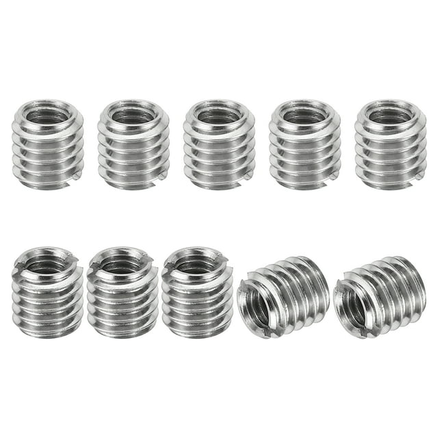 Unique Bargains Adaptateurs de Filetage Manchon Écrou Réducteur M6*1 Mâle vers M4*0.4 Femelle Insert de Réparation Écrou Vis Réducteur 6mm 10 Pcs