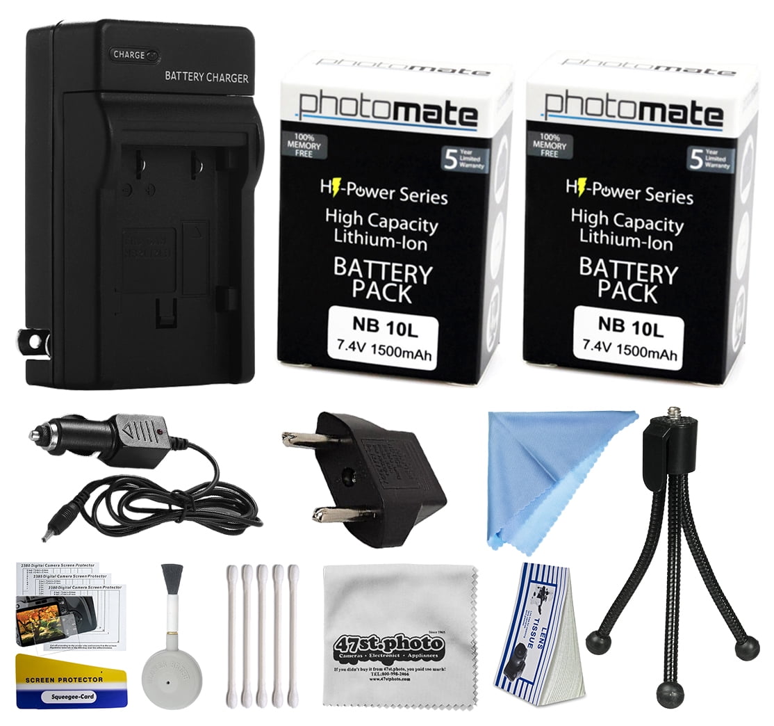 2 Pcs NB10L NB10L Battery + Charger for Canon Powershot SX40HS SX50HS