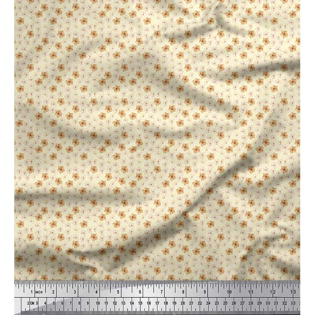 Soimoi Poly Georgette Fabric Floral Shirting Decor Fabric Printed Yard 52 Inch Wide