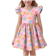 thumbnail image 2 of NAISIBABY Girls Casual Dresses, Crewneck Flare Fit Sleeveless Summer Ruffles Sundress Pink Size 6, 2 of 7