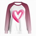 thumbnail image 6 of HCNTES Womens Girls Valentines Long Sleeve Love Heart Print T-Shirt Top Spring Casual Fashion Round Neck Sweatshirt Pullover Comfortable Leisure Wear(A-Watermelon Red,S), 6 of 9
