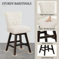 thumbnail image 3 of Dycanpo 26" Swivel Bar Stools Set of 6 with Back & Footrest, Counter Stools for Kitchen ,Beige-Fabric, 3 of 11