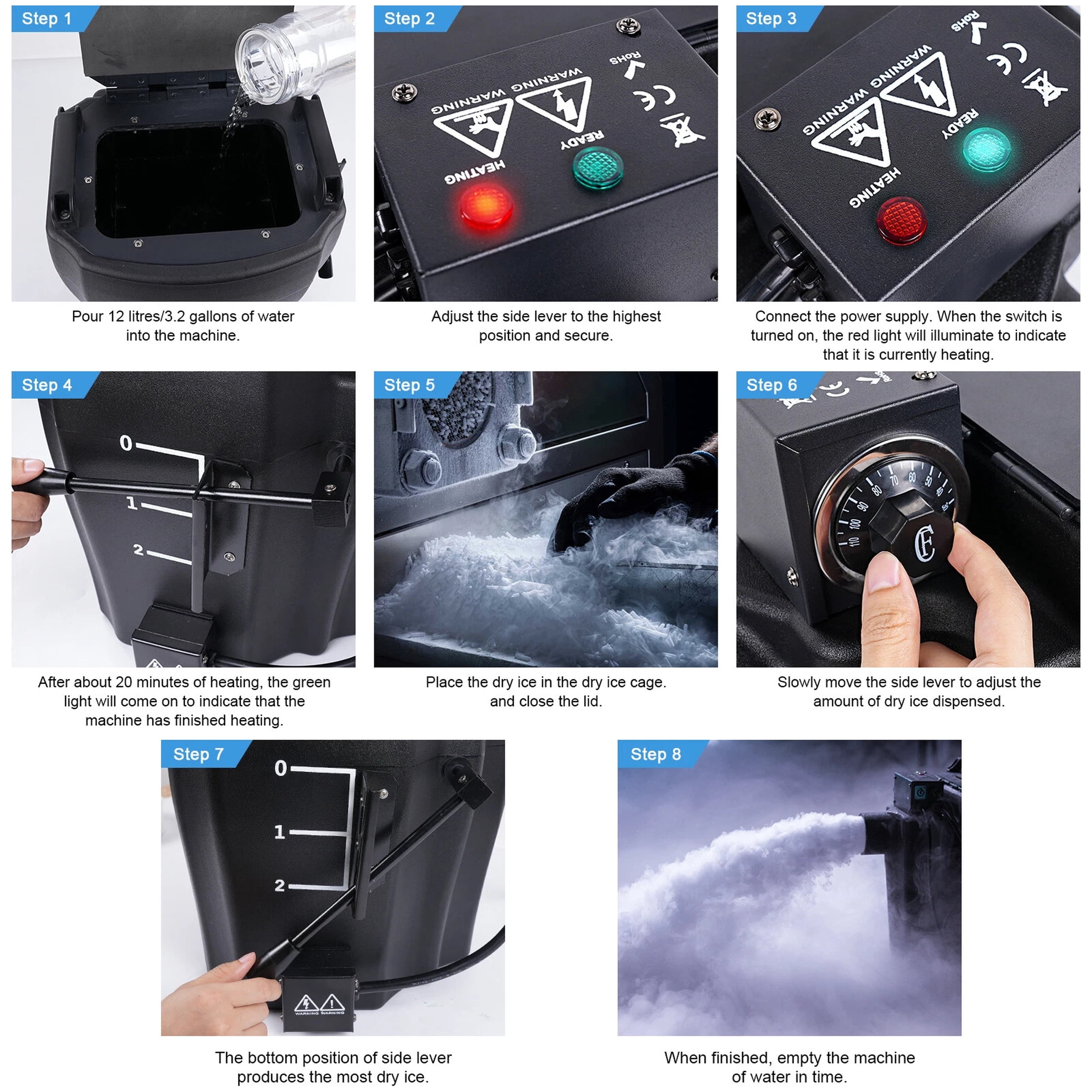 3500W Dry Ice Fog Machine Low Lying Smoke Machine Stage Effect For Wedding XMAS