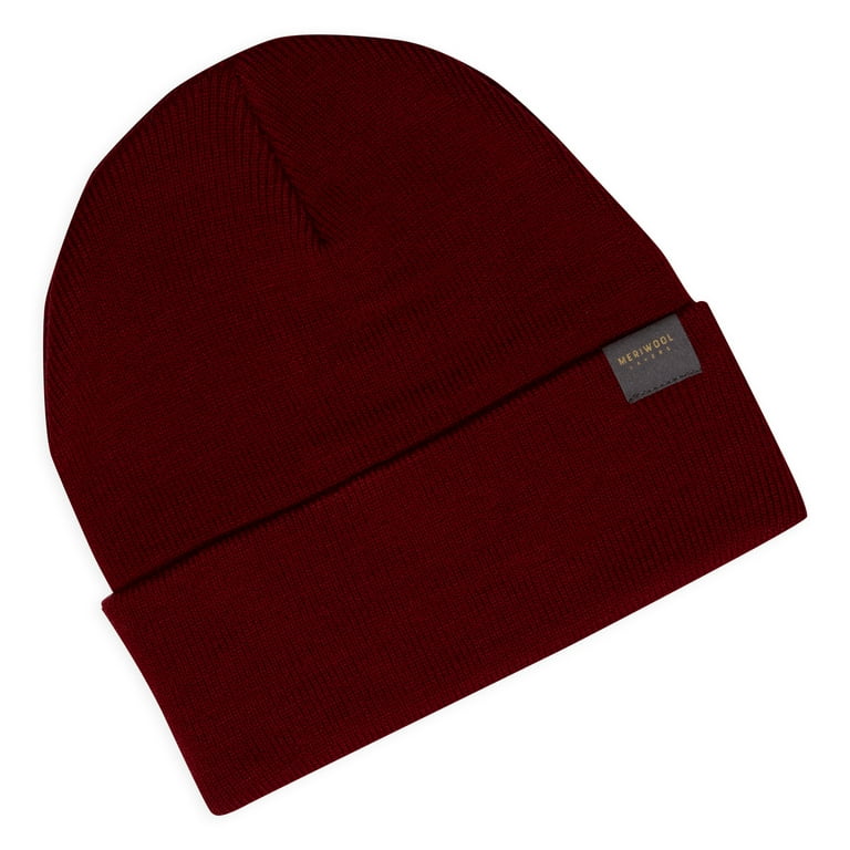 MERIWOOL Unisex Beanie - Merino Wool Ribbed Knit Winter Hat for Men and  Women