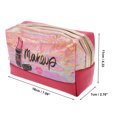 thumbnail image 2 of 1 Pc Women Portable Lipstick Makeup Bag for Travel Vacation Wedding Rose Red PU, 2 of 4