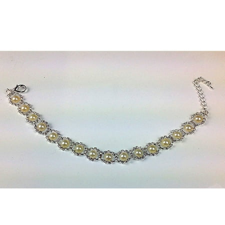 WHAMVOX Masteelf Fashion Pet Pendant Pearl Crystal Necklace Neck Hanging Jewelry Attractive Collar for Dog Puppy Size L