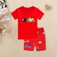 thumbnail image 2 of Toddlers Kids Girls Boys Short Set 2 Piece Active Clothing Set Short Sleeve Tee and Pull on Short 6-24 Months 2T 3T 4T 5T 6T 7T 3-4 Years, 2 of 6