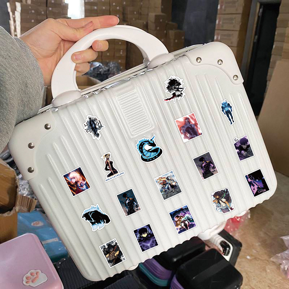 Yejue 50pcs Solo Leveling Stickers Japan Anime Vinyl Waterproof Stickers for Laptop Skateboard Water Bottles Computer Phone