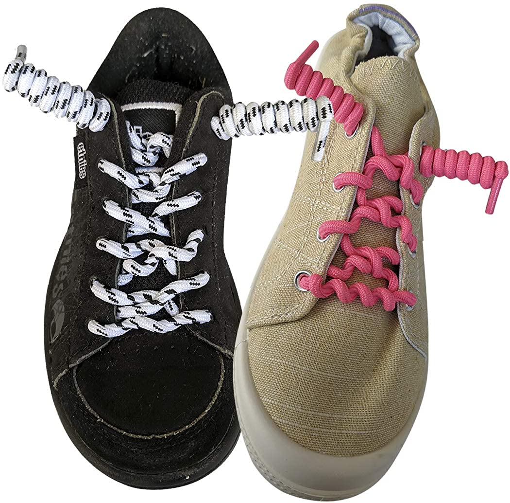 Footmatters Curly No Tie Shoelaces Elastic Spring Laces (Multicolor - 10 Pair)