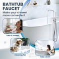 thumbnail image 2 of Wowow Waterfall Single-Handle Freestanding Tub Faucet with Hand Shower,Brass Floor Mounted Tub Filler Faucet in Brushed Nickel, 2 of 7