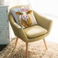 thumbnail image 2 of Throw Pillow Covers 26x26 Inch, Farmhouse Cow Decorative Pillow Cases for Couch Sofa Bed, Spring Flowers Colorful Wooden Cotton Linen Square Home Decor Pillowcases with Hidden Zipper, 2 of 7