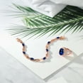 thumbnail image 3 of Gem Stone King 11.64 Ct Blue Simulated Sapphire 18K Rose Gold Plated Silver Ring and Bracelet Jewelry Set (Size 5), 3 of 3