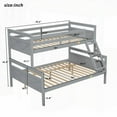 thumbnail image 6 of [Twin/Full Size Pine Wood Platform Bed Frame with Ladder, Gray, Safety Guardrail, No Spring Box], 6 of 18