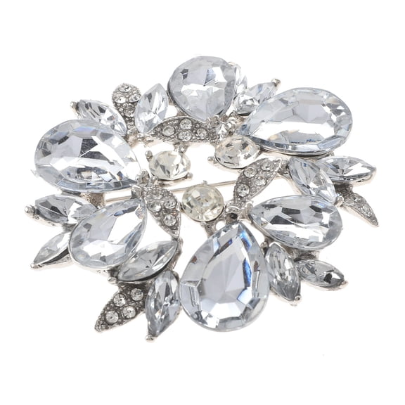 Crystal Flower Brooch