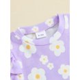 thumbnail image 6 of Musuos Toddler Girls Cute Summer Clothes Set, 6M 12M 18M 24M 3Y 4Y Short Sleeve Crew Neck Flower Print T-shirt with Solid Color Shorts, 6 of 10