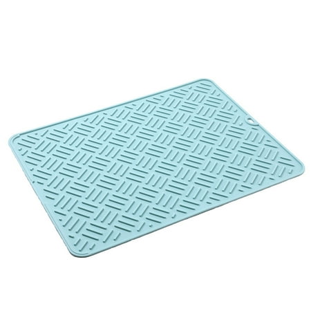 

Silicone Dish Drying Mat with Hanging Hole Easy Clean Heat Resistance Dish Draining Pad Kitchen Supply