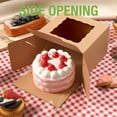 thumbnail image 3 of BAKIPACK 25 Kraft Bakery Boxes 6x6x4 inches, Cookies Boxes with Window, Treat Boxes for Pastry, 3 of 6