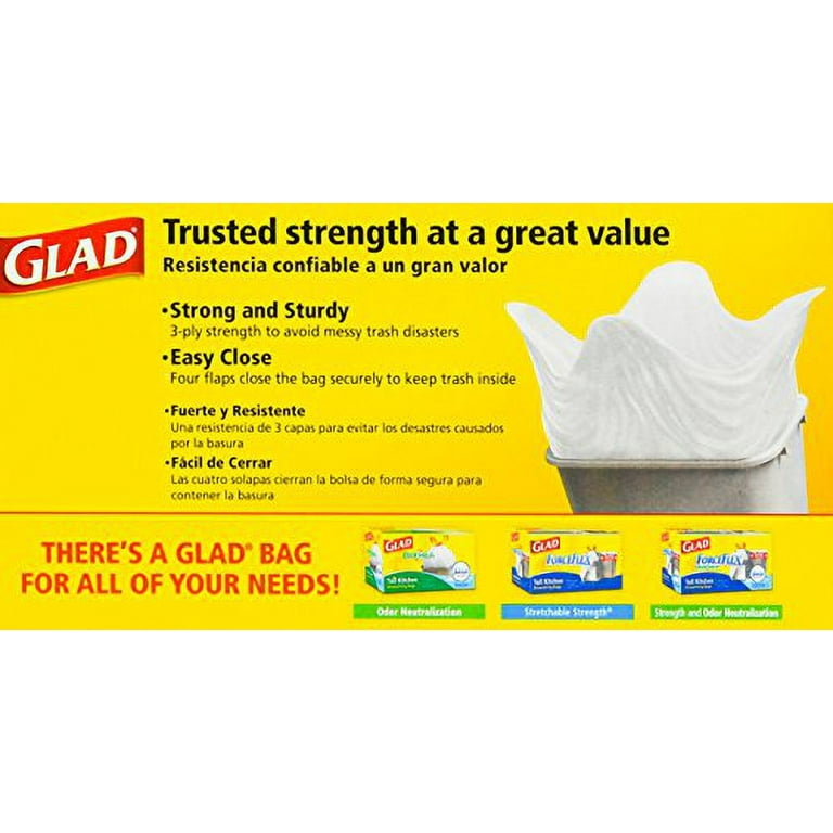 Glad 0-12587-15931-6 Quick-Tie Tall Kitchen Trash Bags - 13 Gallon