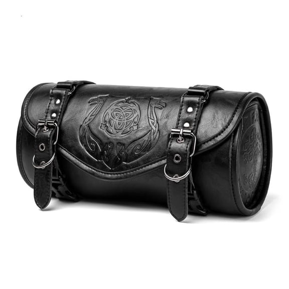 Motorcycle Tool Bag Waterproof PU Universal Saddlebag Front Fork Bag