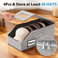 thumbnail image 7 of Lumikrypt 4 Pcs Stackable Hat Storage for Baseball Caps, Hat Organizer with Clear Window Lid, Holds up to 24 Caps Hat Organizer for Closet with Cardboard, Breathable Fabric(Grey), 7 of 7