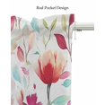 thumbnail image 5 of Colorful Floral Kitchen Valances for Windows Farmhouse Linen Window Valance Curtain for Living Room Window Treatment Abstract Art Botanical Leaves Valance Rod Pocket Topper Drape, 42 x 12 Inch, 5 of 6