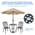 thumbnail image 6 of Alden Design 3-Piece Cast Aluminum Patio Bistro Set with Umbrella Hole, Black, 6 of 8