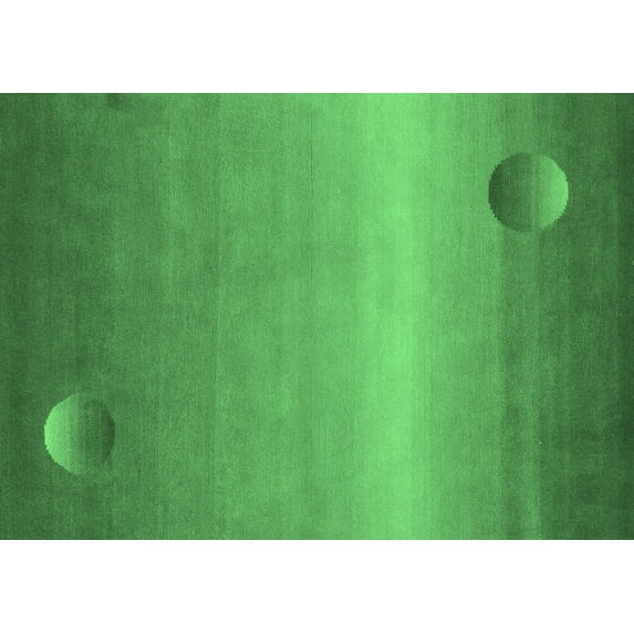 Ahgly Company Indoor Rectangle Abstract Emerald Green Modern Area Rugs, 7' x 9'