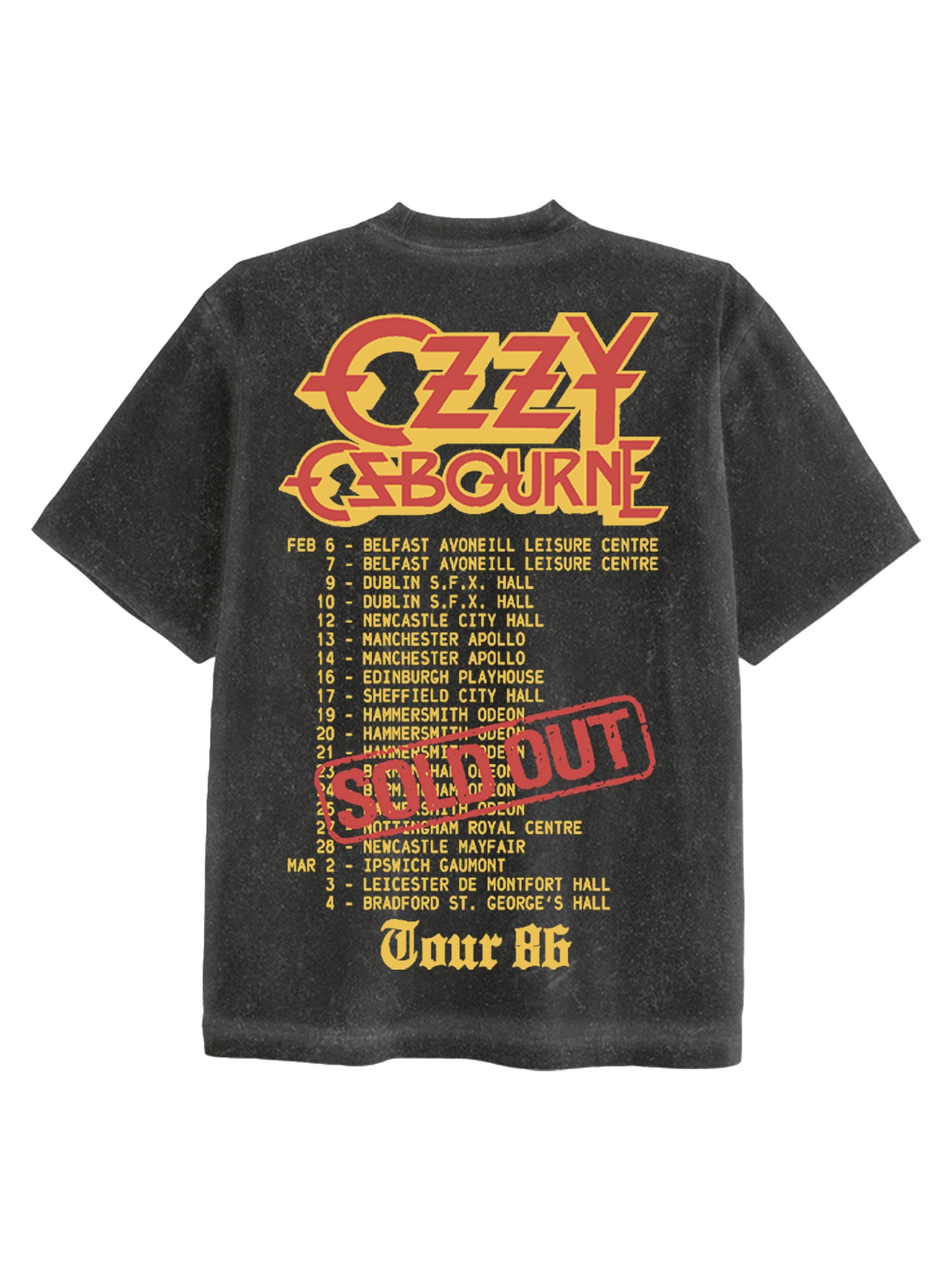 Ozzy Osbourne Men's Mineral Washed Boxy Fit Front and Back Graphic Tee Shirt, Sizes XS-4XLT
