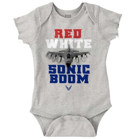 

US Air Force Patriotic Sonic Boom Romper Boys or Girls Infant Baby Brisco Brands NB