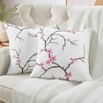 thumbnail image 7 of Home Soft Things Embroidery Canvas Throw Pillow Cover Pillow Case 2 Piece Set - Cherry Blossom - Pink - 20" x 20", 7 of 7