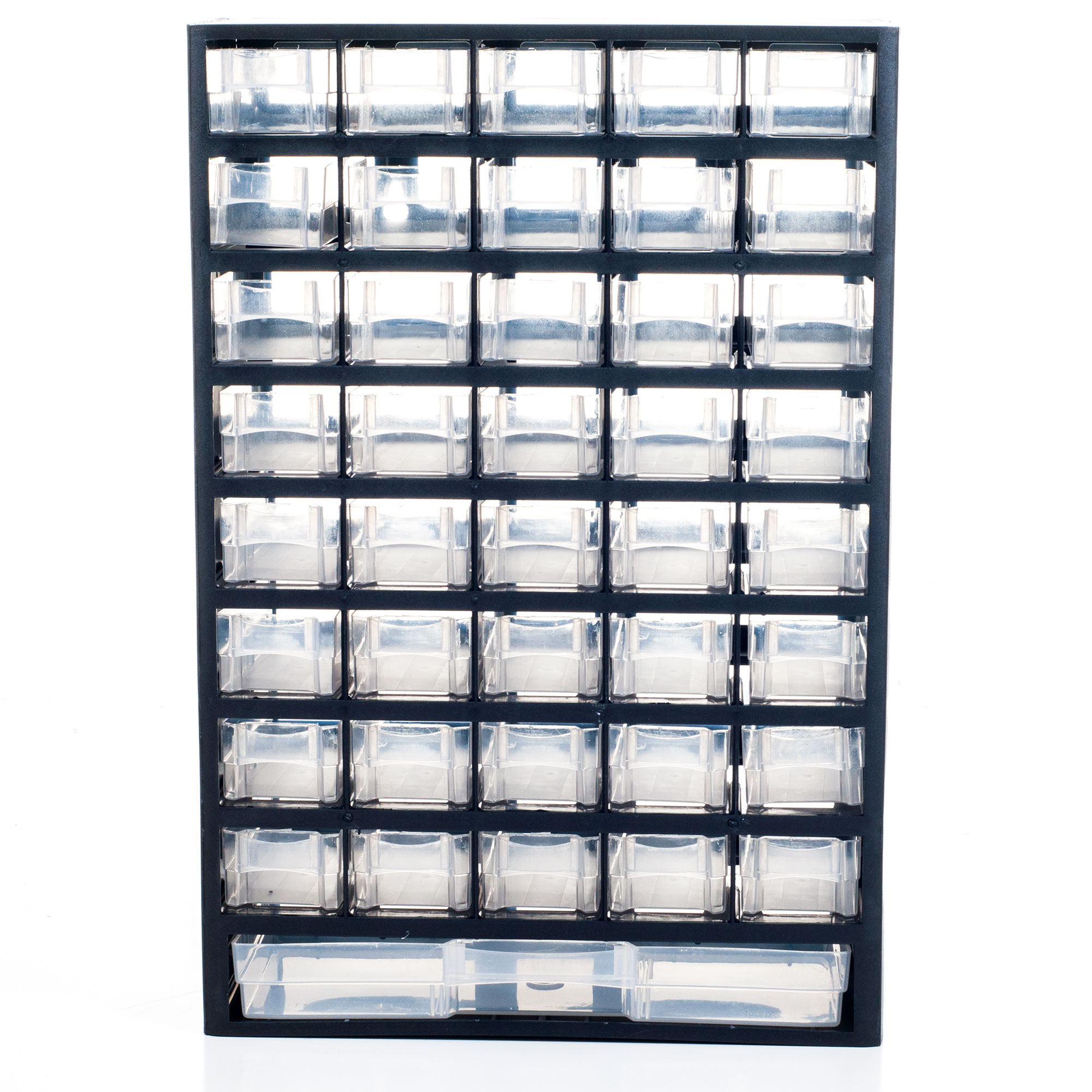 Stalwart 41-Compartment Plastic Storage Organizer, Black photo 3