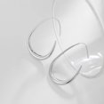 thumbnail image 5 of Turandoss 18K White Gold Plated Teardrop Chunky Hoop Boho Earrings for Women Trendy Large Oval Pull Through Hoop Hypoallergenic Lightweight Accessories Jewelry Birthday Gifts for Her Mom Wife Ideas, 5 of 6