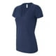 thumbnail image 1 of Camiseta de cuello en V profundo de las señoras de Bella, triplend en la marina grande Bella Camiseta de manga corta, 1 of 1