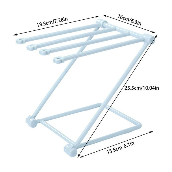 Luoshdecor Foldable Towel Hanging Rack,Against the Wall Vertical Small Duster Cloth Rack for Kitchen Bathroom Home