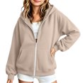 thumbnail image 4 of VIPOIN Full‑Zip Hoodie for Kids, Long Sleeve Hooded Sweatshirt for Boys Girls, Spring Fall Outerwear, 4 of 8
