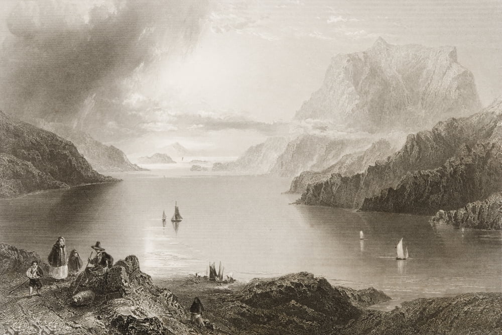 Eagle Mountain Killeries Connemara Ireland Drawn By WHBartlett Engraved By J Cousen From The Scenery And Antiquities Of Ireland By NPWillis And JStirling CoyneIllustrated From Drawings By WHBartlett P